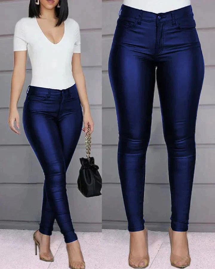 Cora | Pantalon stretch en simili cuir