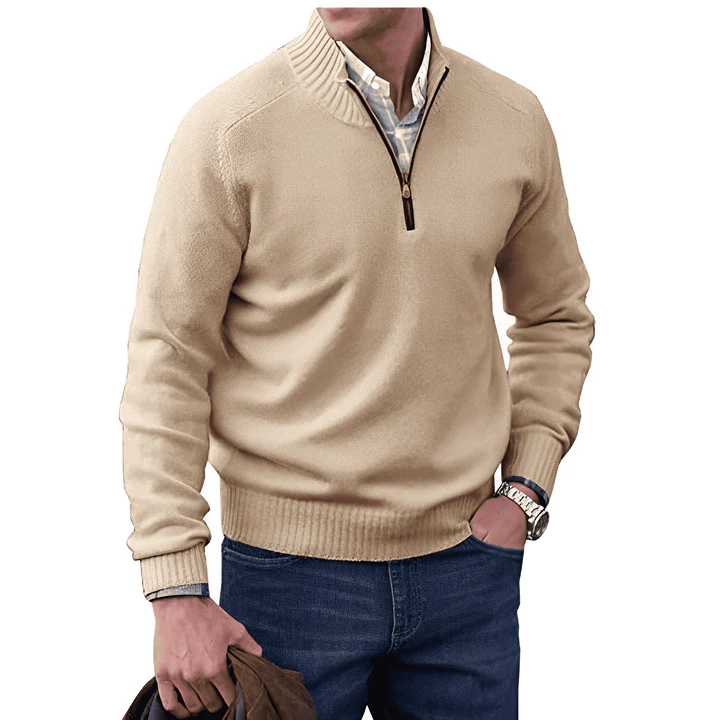 Pull élégant avec fermeture éclair et design raffiné