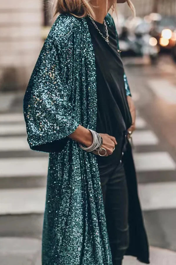 Gilet Talea | Gilet long à paillettes