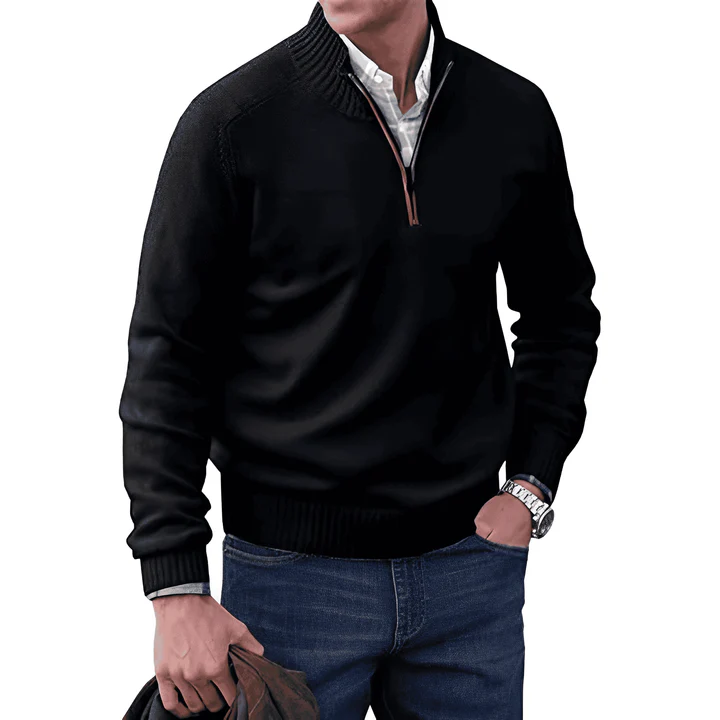 Pull élégant avec fermeture éclair et design raffiné