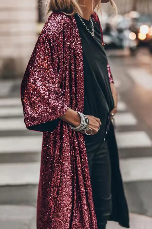Gilet Talea | Gilet long à paillettes
