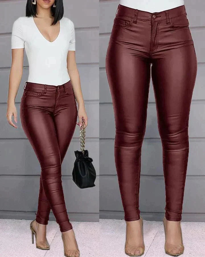 Cora | Pantalon stretch en simili cuir
