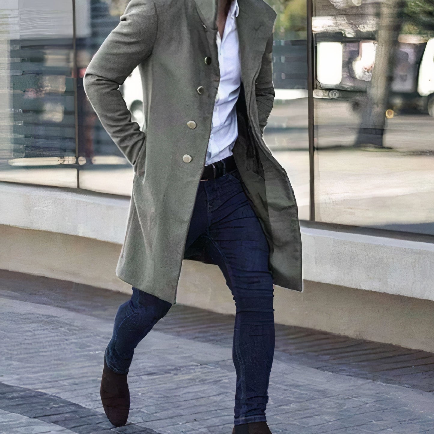 Trench-coat tendance pour homme - Manteau