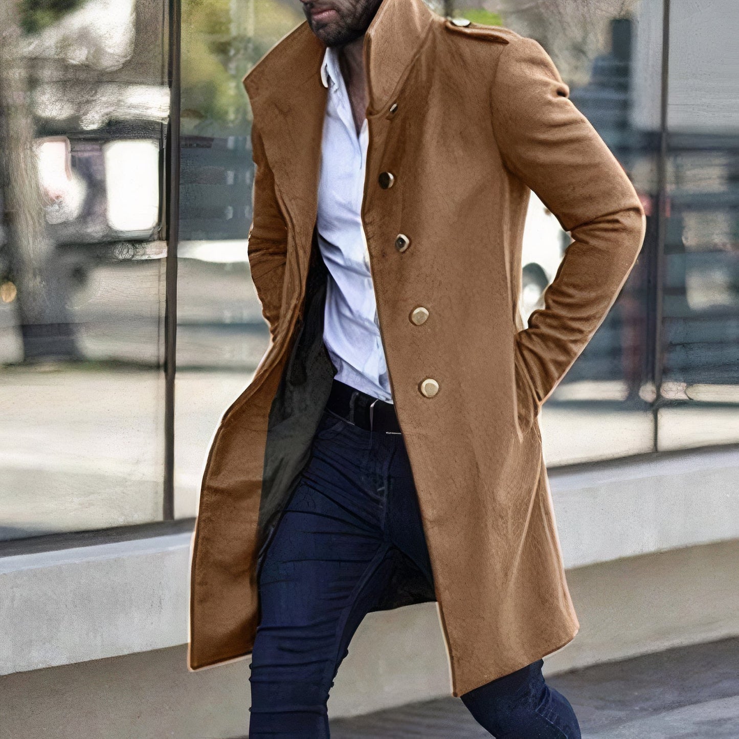 Trench-coat tendance pour homme - Manteau