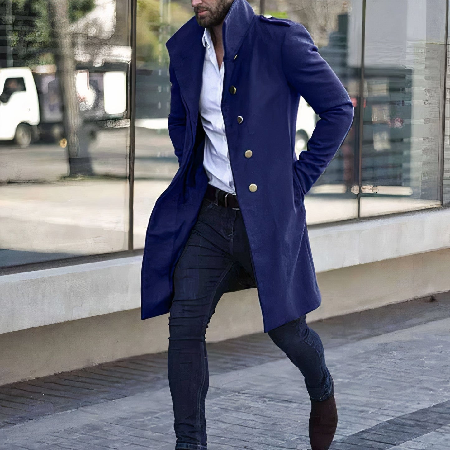 Trench-coat tendance pour homme - Manteau