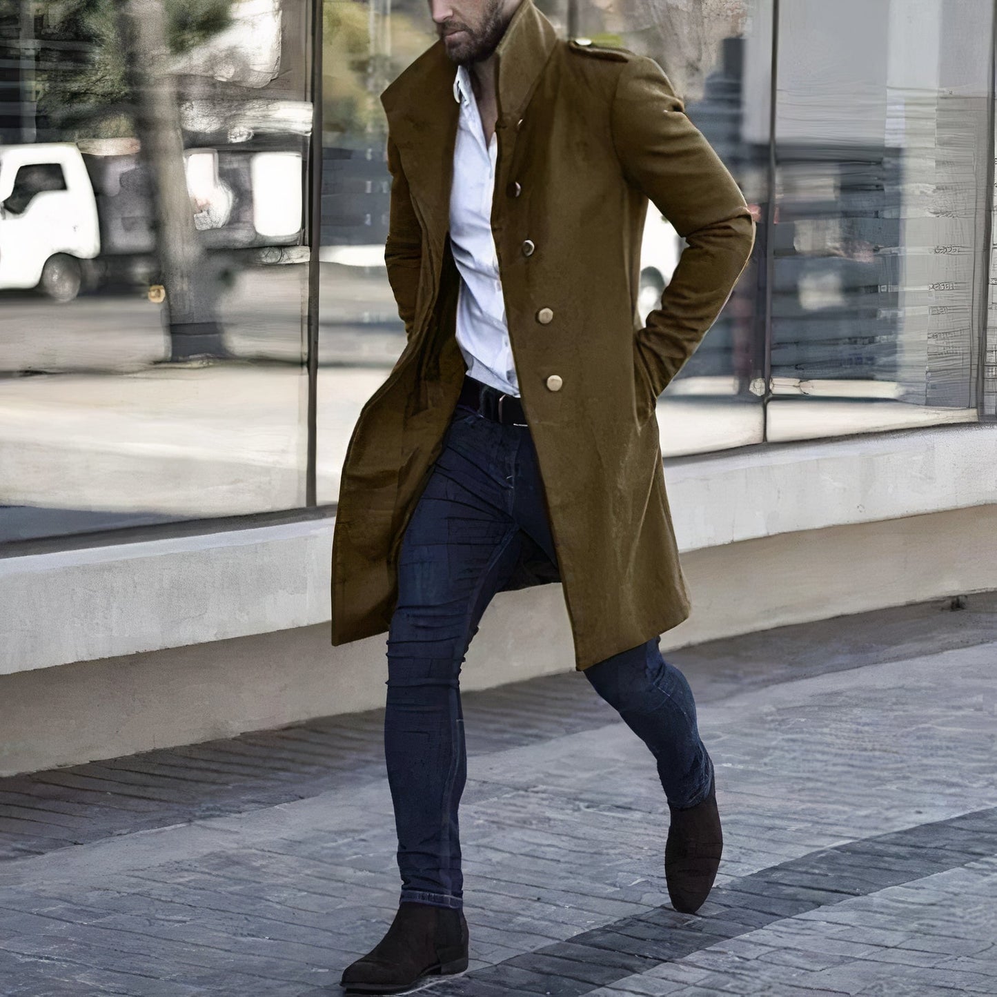 Trench-coat tendance pour homme - Manteau