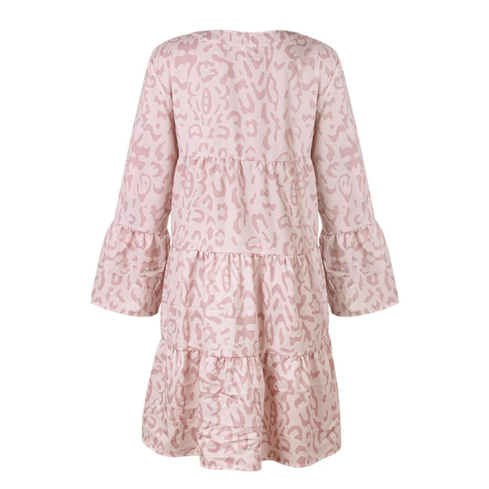 Meike - Robe à imprimé animalier avec manches bouffantes