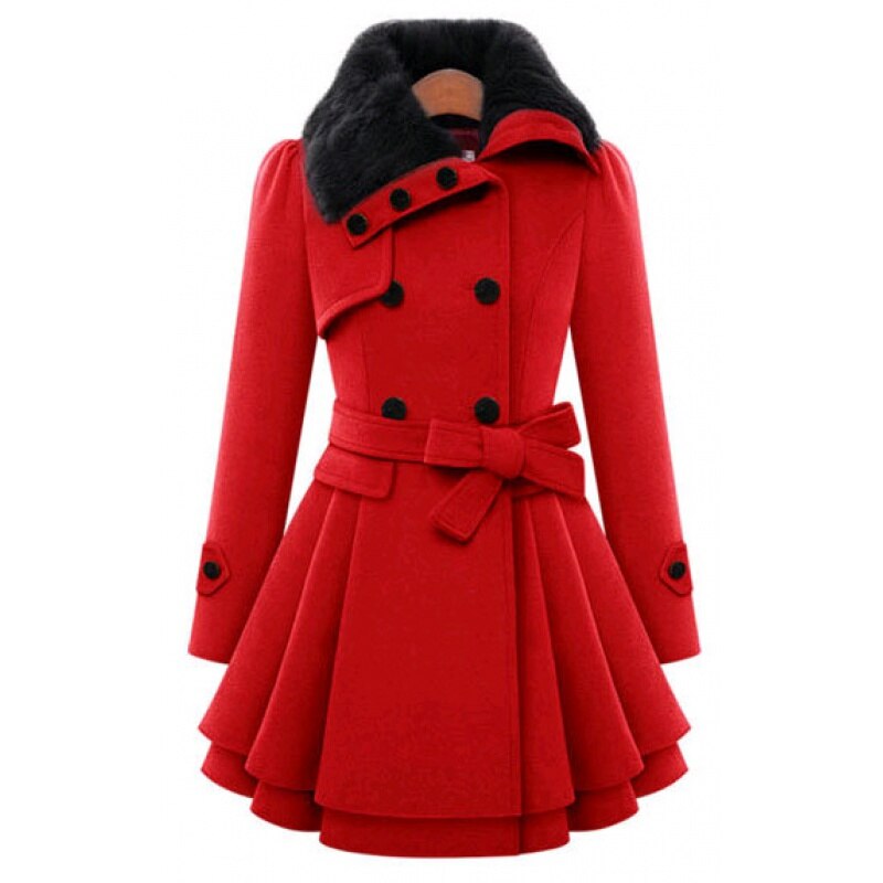 Yessica - manteau d'hiver plissé élégant