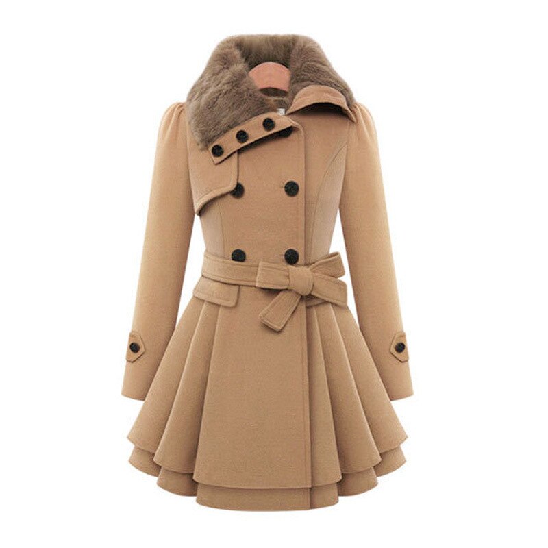 Yessica - manteau d'hiver plissé élégant