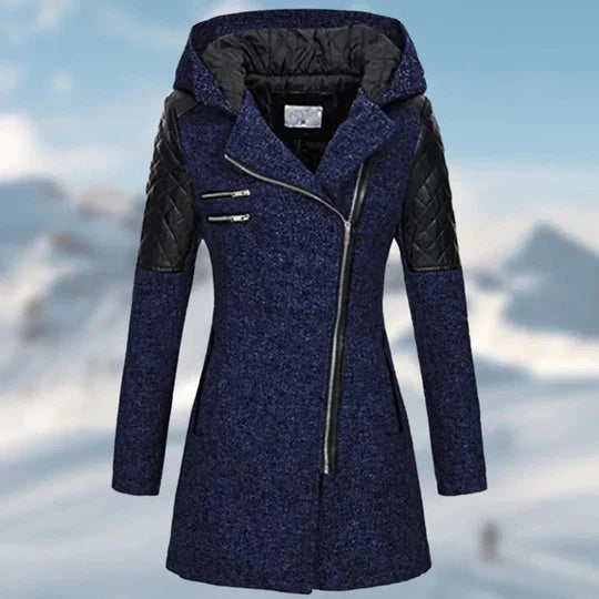 Zin - manteau d'hiver long à capuche pour femmes