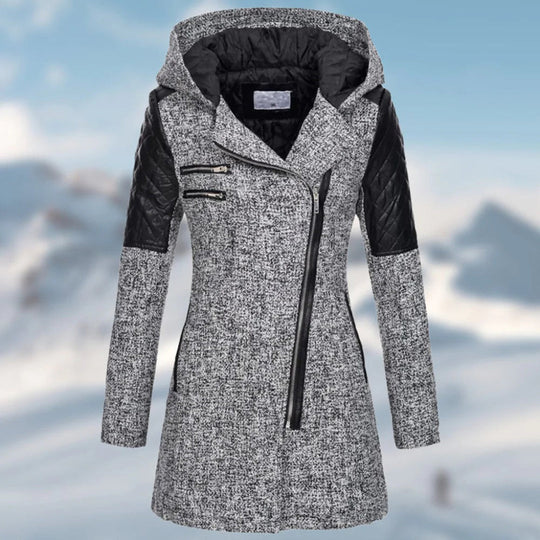 Zin - manteau d'hiver long à capuche pour femmes