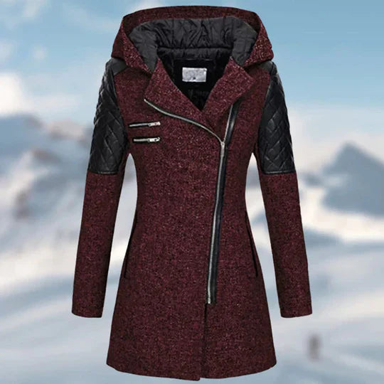 Zin - manteau d'hiver long à capuche pour femmes