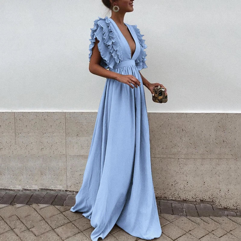 Eva | Robe élégante à manches volantées