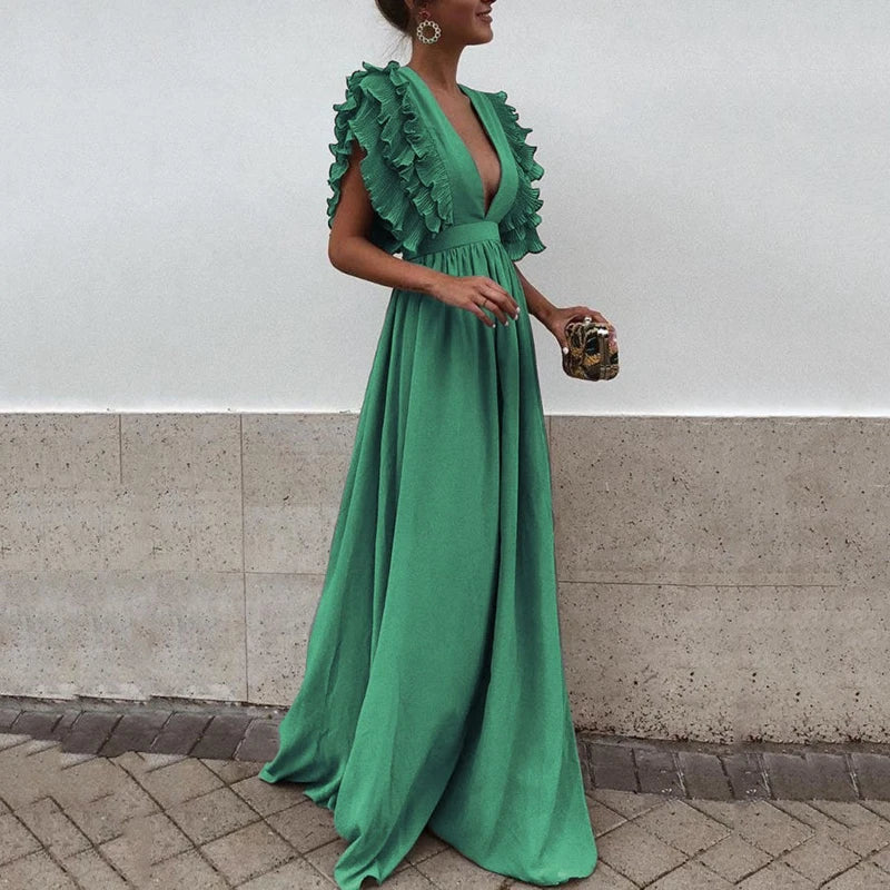 Eva | Robe élégante à manches volantées