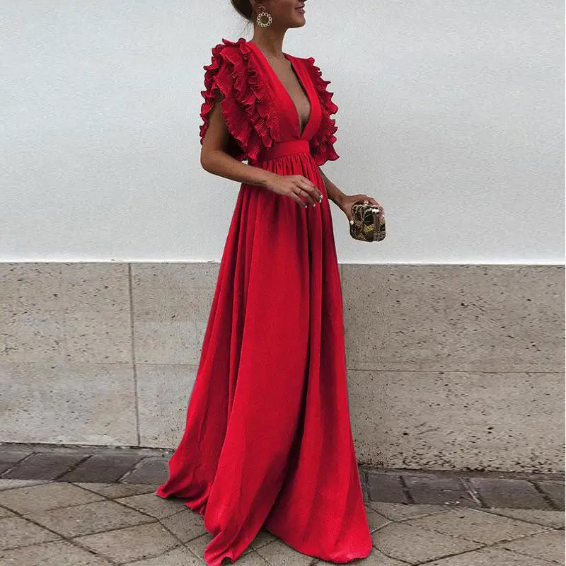Eva | Robe élégante à manches volantées