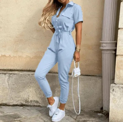Sharon | Soft Button Down Jumpsuit