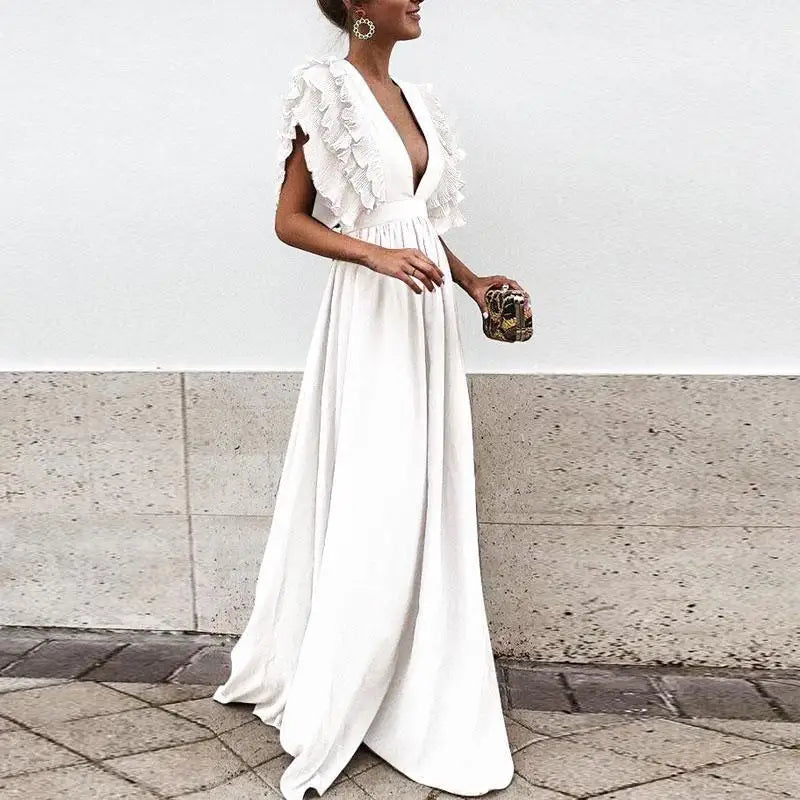 Eva | Robe élégante à manches volantées