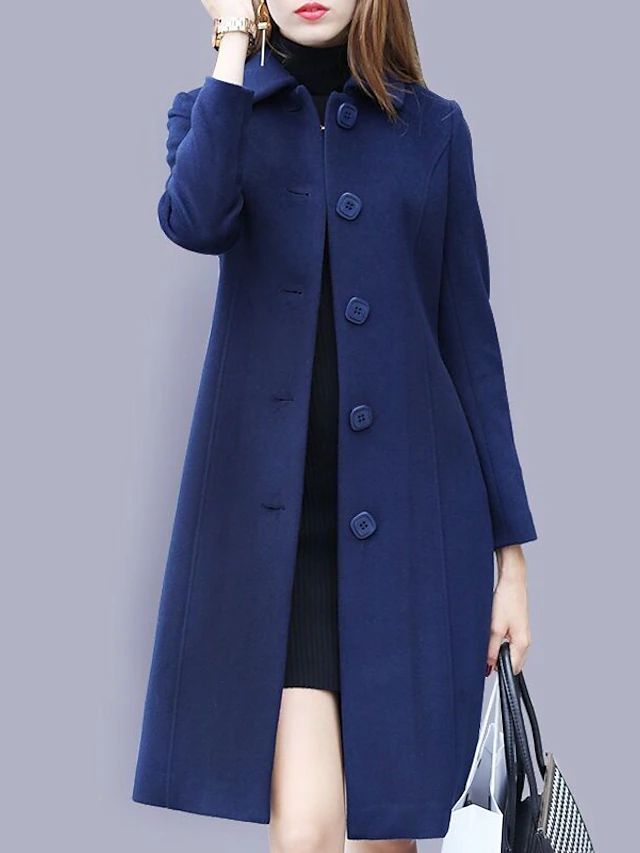 Manteau de laine Slim Temperament pour femmes