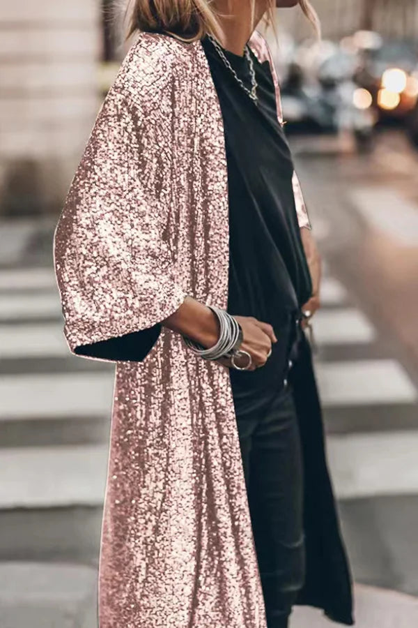 Gilet Talea | Gilet long à paillettes