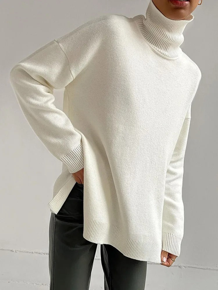 Tisha turtleneck | Élégant pull oversize pour femmes avec col montant