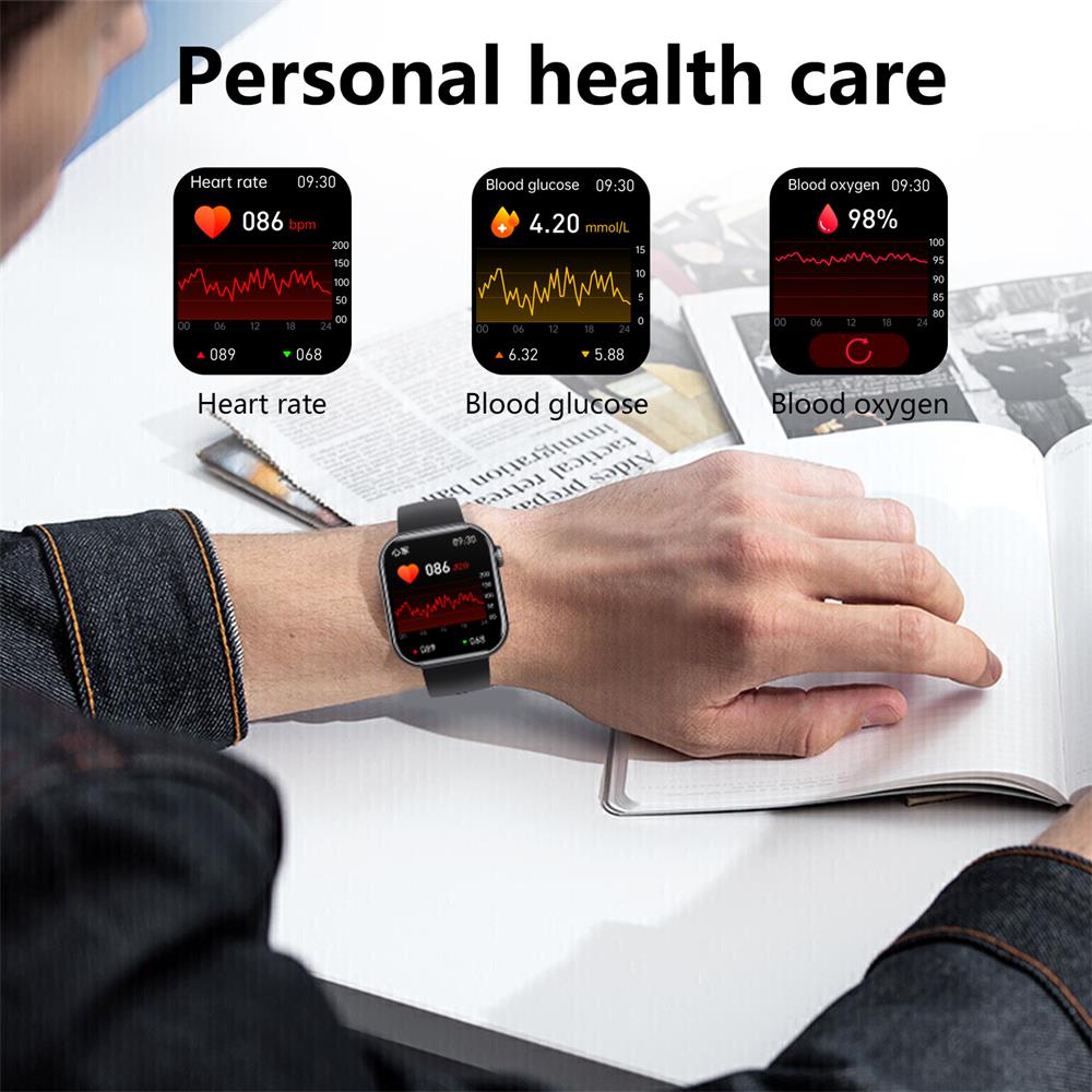 Zelara F57 Blood glucose Blood pressure Heart rate Blood oxygen Sleep monitoring Waterproof smartwatch