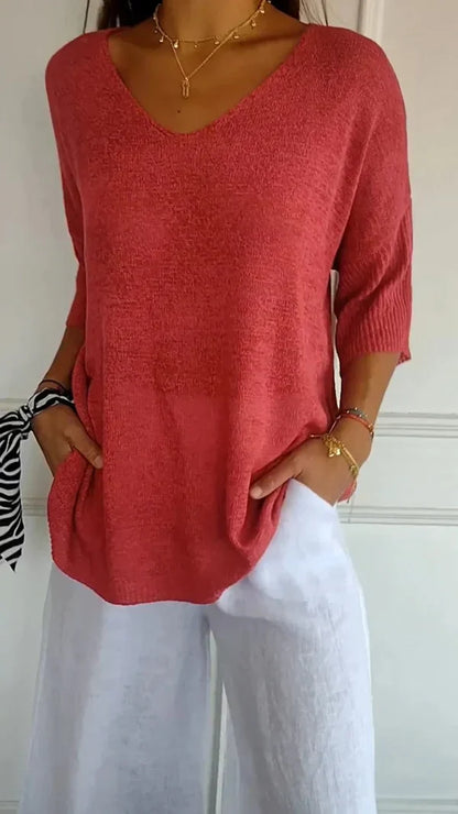 LILLY | Top élégant avec encolure en V