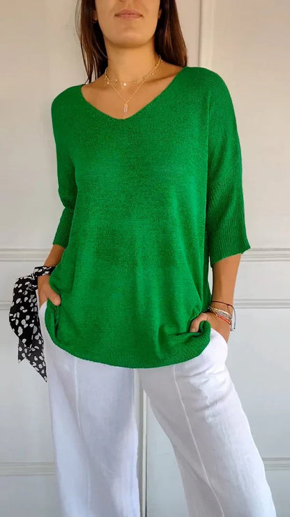 LILLY | Top élégant avec encolure en V