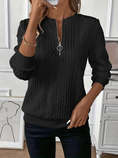 Kiera - Sweat casual demi-zip pour femmes (automne)