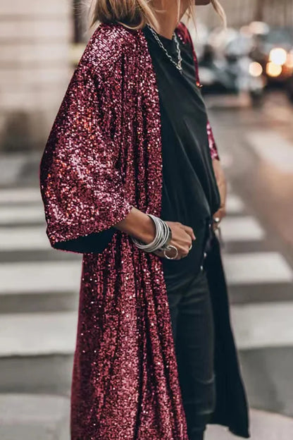 Gilet Talea | Gilet long à paillettes