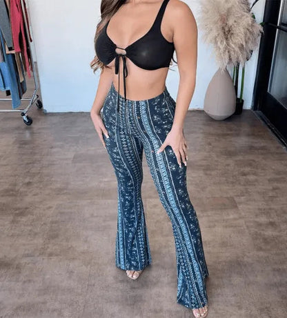 Cara | Pantalon évasé - Imprimés tendance - Coupe flatteuse, tissu confortable