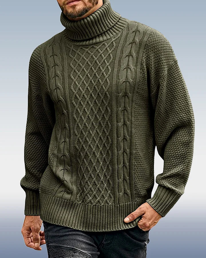 Col roulé homme - Pull à manches longues en tricot en 3 couleurs