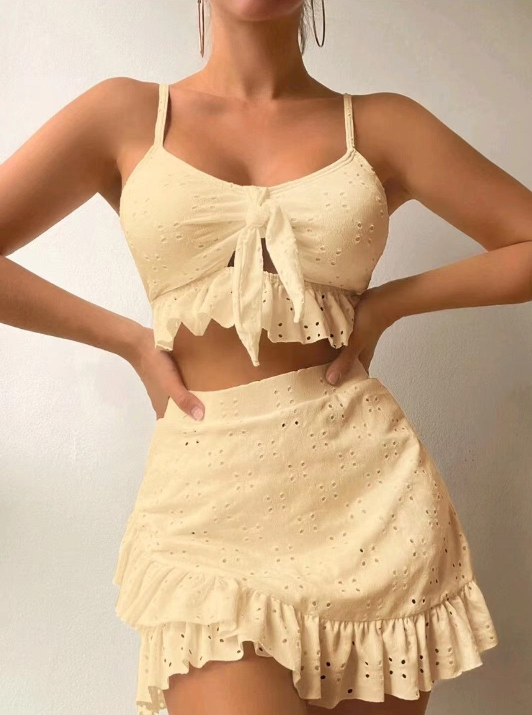 Lyra - Ensemble de Bain 3 Pièces Stylé avec Volants et Jupe pour Femmes