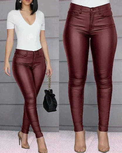 Cora | Pantalon stretch en simili cuir