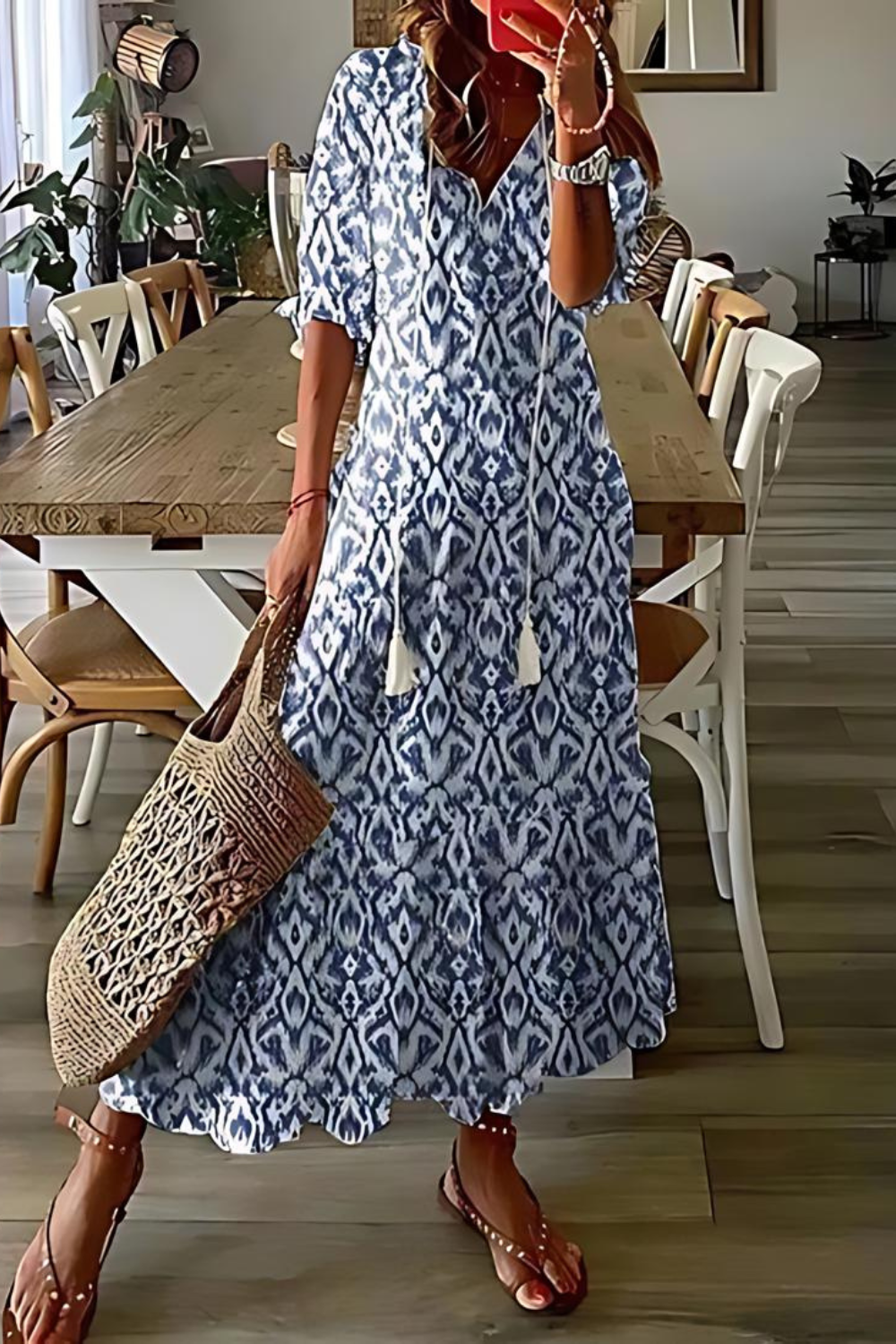Inès - Longue robe florale élégante