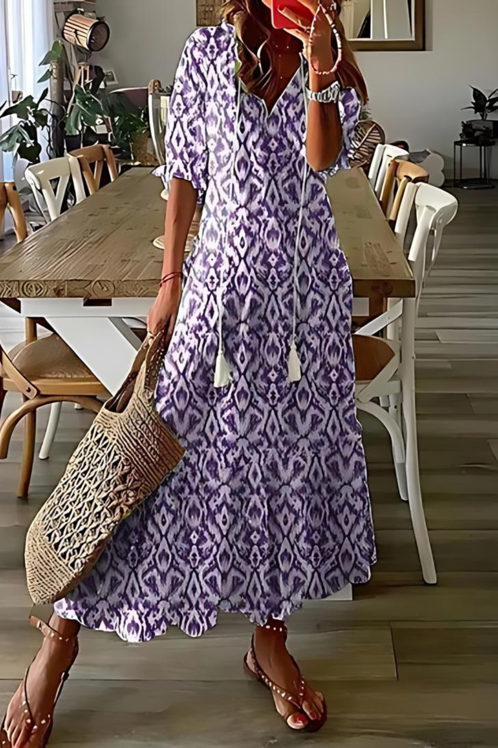 Inès - Longue robe florale élégante