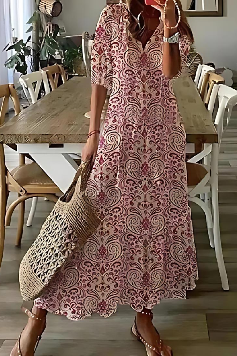 Inès - Longue robe florale élégante