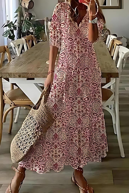 Inès - Longue robe florale élégante