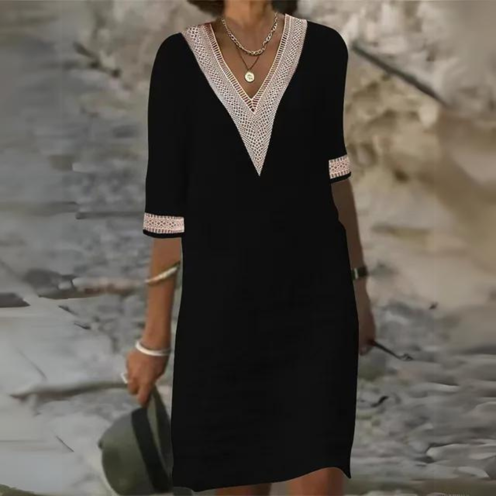 Sidonie - Robe Vintage ��l��gante avec d��collet�� en V