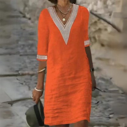 Sidonie - Robe Vintage ��l��gante avec d��collet�� en V