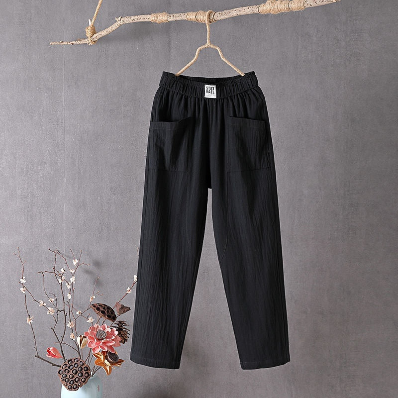 Giselle - Pantalon femme en coton et lin
