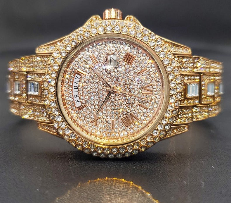 Elly | Men's casual watch with diamond effect
