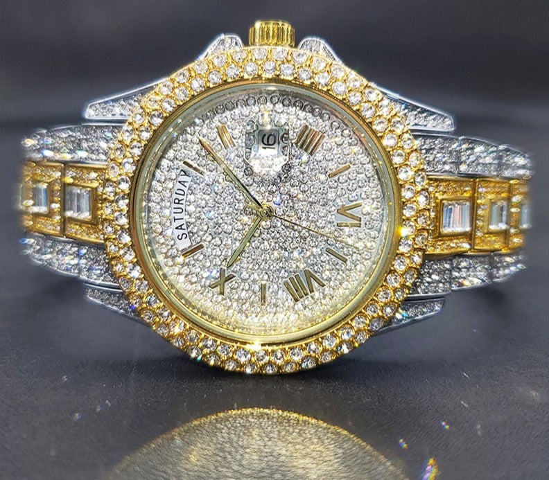 Elly | Men's casual watch with diamond effect
