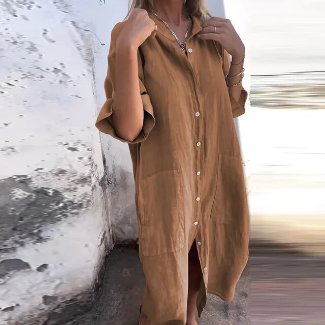 Lieve - Robe chemise et lin