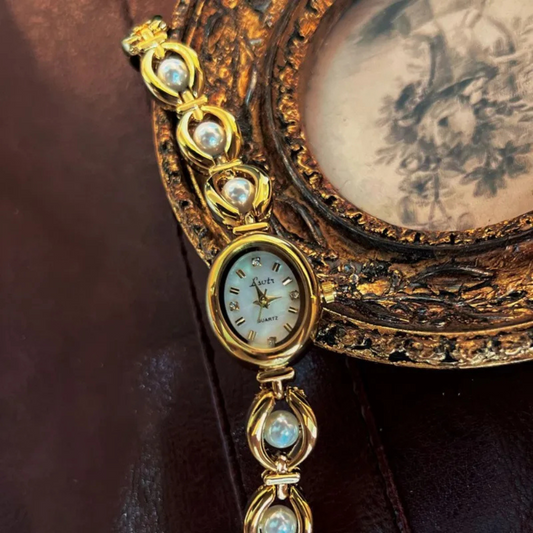 Orelia | Mid-ancient Luxury Pearl Watch Bracelet