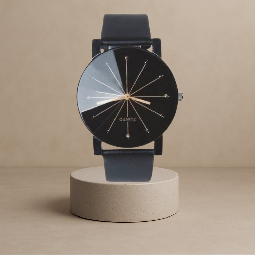 Quartz leather watch