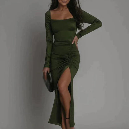 Mila - Luxueuse robe de soirée longue en velours