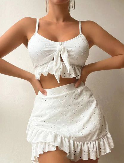 Lyra - Ensemble de Bain 3 Pièces Stylé avec Volants et Jupe pour Femmes