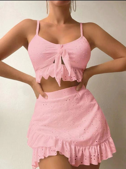 Lyra - Ensemble de Bain 3 Pièces Stylé avec Volants et Jupe pour Femmes