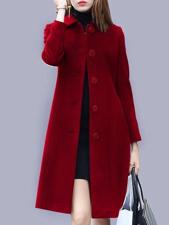 Manteau de laine Slim Temperament pour femmes