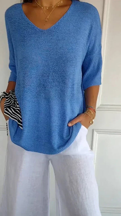 LILLY | Top élégant avec encolure en V